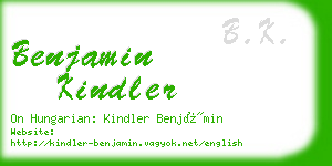 benjamin kindler business card